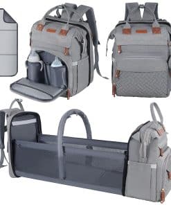 Bolso cambiador de pañales para bebé, mochila con mesa para