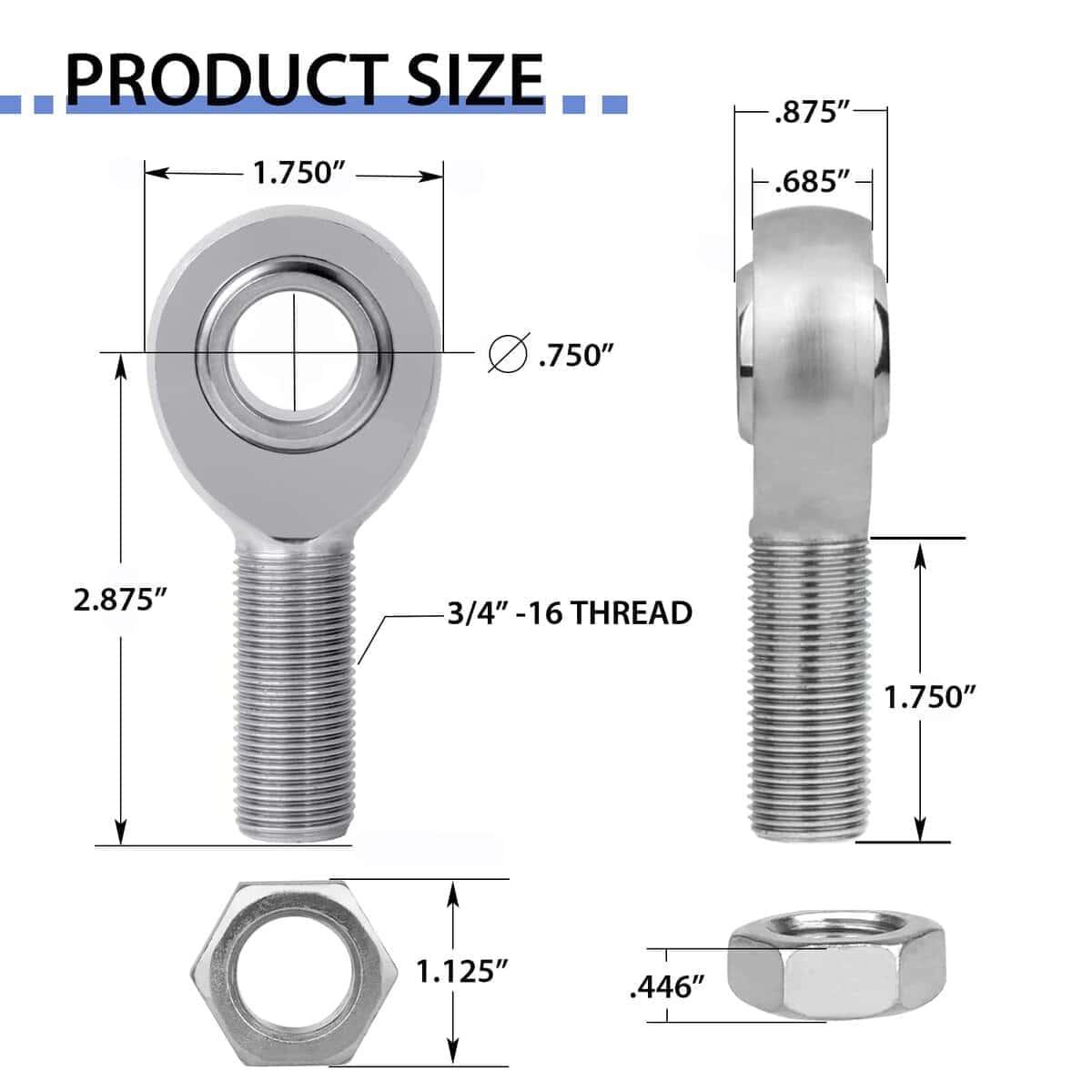 MOYZXC Kit de Extremos de Barra Panhard con Rod Ends de - Imagen 5