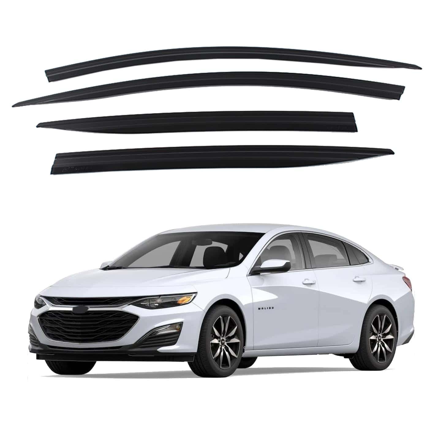 Visor de ventana seguro para humo de sol y lluvia 4 piezas