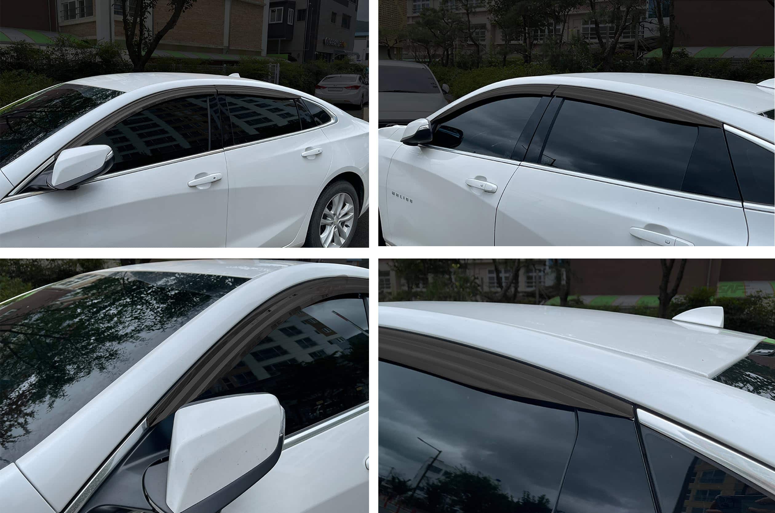 Visor de ventana seguro para humo de sol y lluvia 4 piezas - Imagen 4