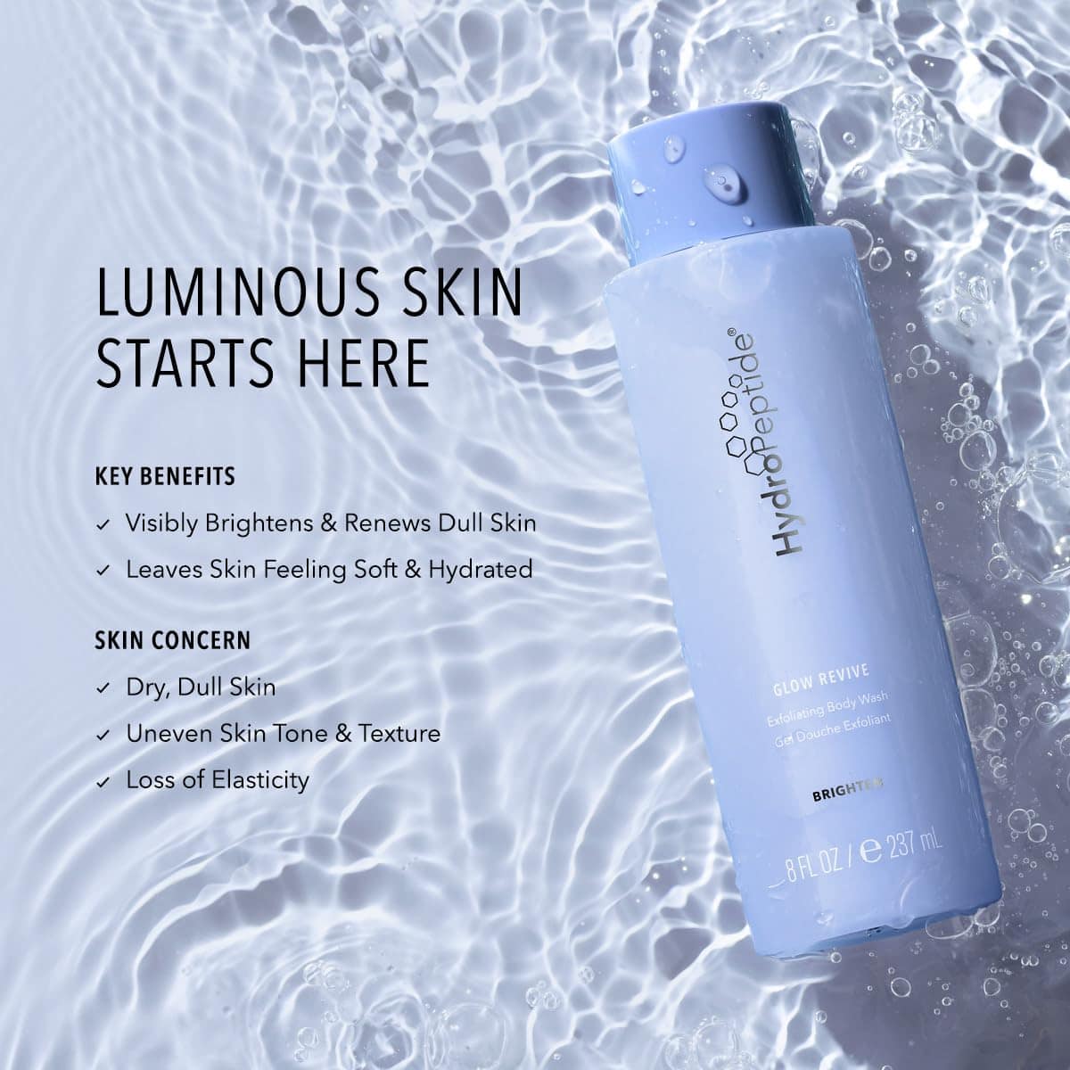 Gel de Baño Exfoliante con Péptidos HydroPeptide Glow - Imagen 3