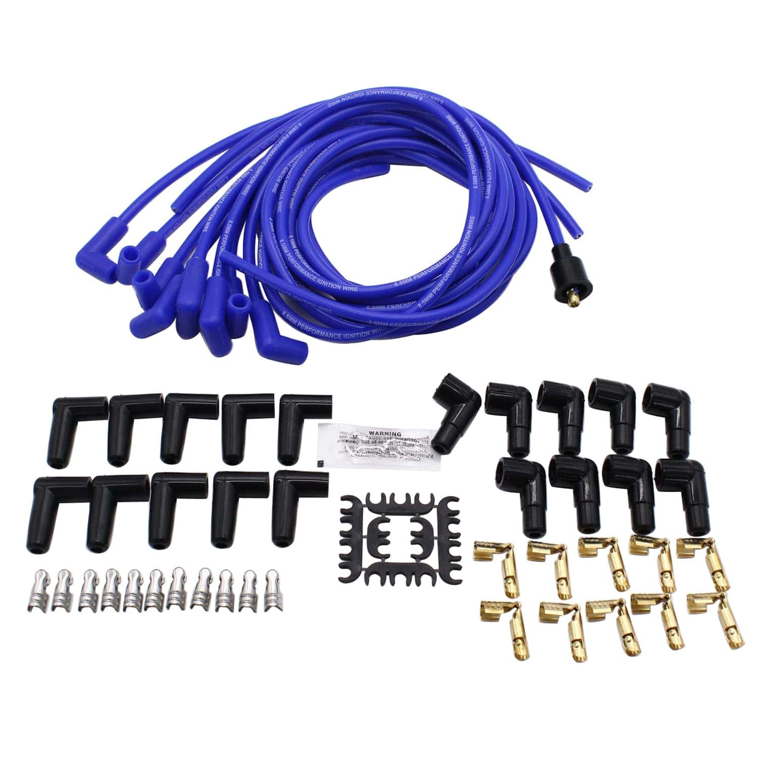 Juego de Cables de Bujías de 8mm en Azul con Botas de 90