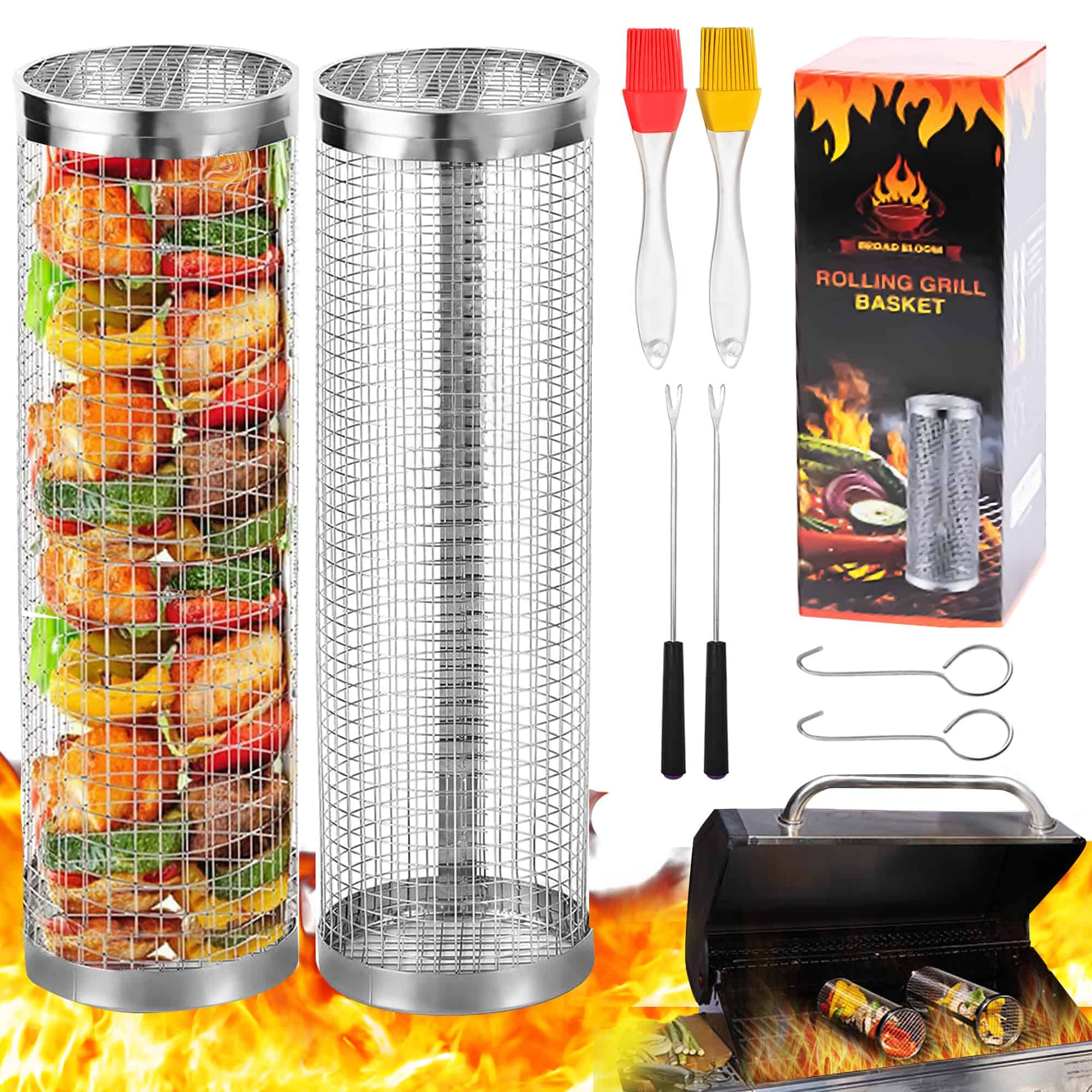 Canasta de parrilla rodante para exteriores - Paquete
