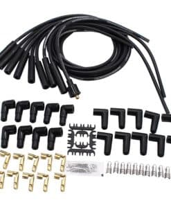 Juego de cables de bujías de 8mm en negro con botas de 180