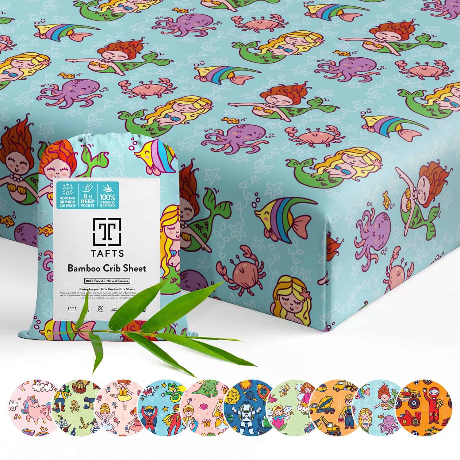 Juegos de Sábanas Ajustables para Cuna Tafts 100% Viscosa,