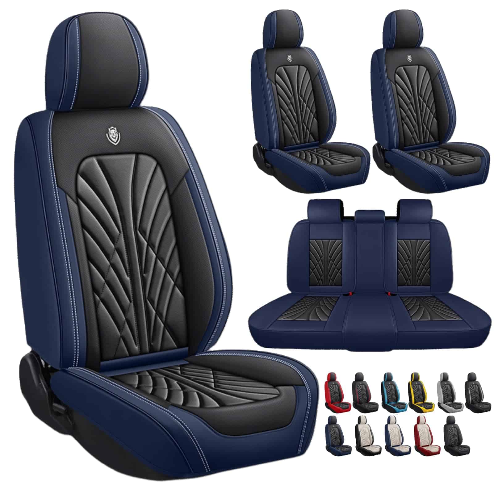 Fundas de Asiento de Coche de Cuero Nappa Transpirable