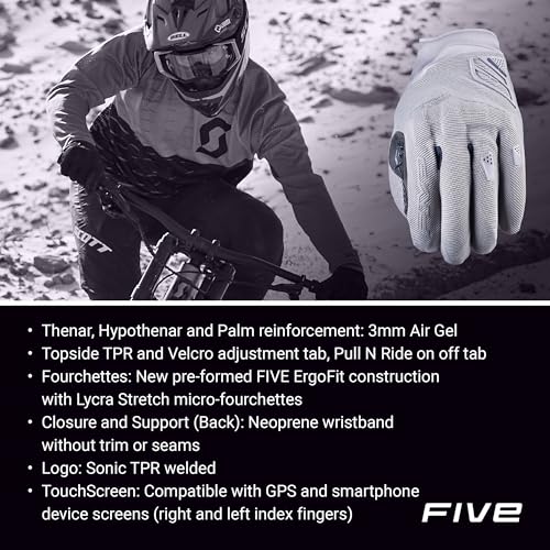 Guantes de Ciclismo FIVE GLOVES XR-Trail -Cemento - Imagen 5