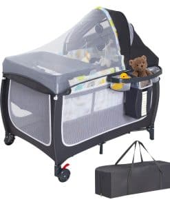Cuna Portátil ANNA QUEEN 4 en 1, Centro de Cuna Deluxe,