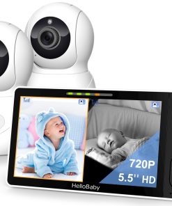 Monitor de Bebé HD HelloBaby 720P 5.5" con 2 Cámaras y