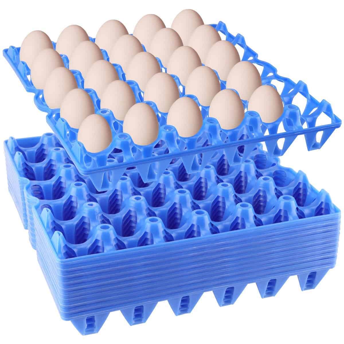 TAICHEUT 10 Pack Plastic Egg Trays, Cartones de Huevo Azul