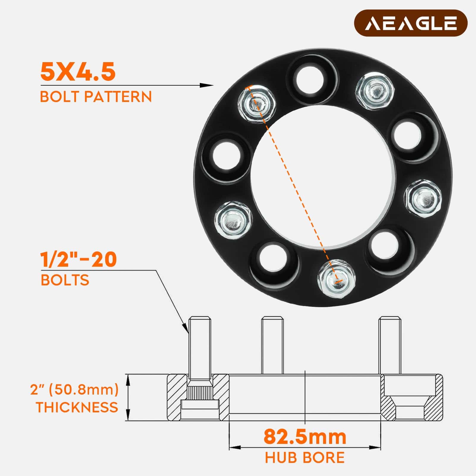 Adaptadores de Rueda AEagle 5x4.5 2" para Cherokee XJ KJ KK - Imagen 3