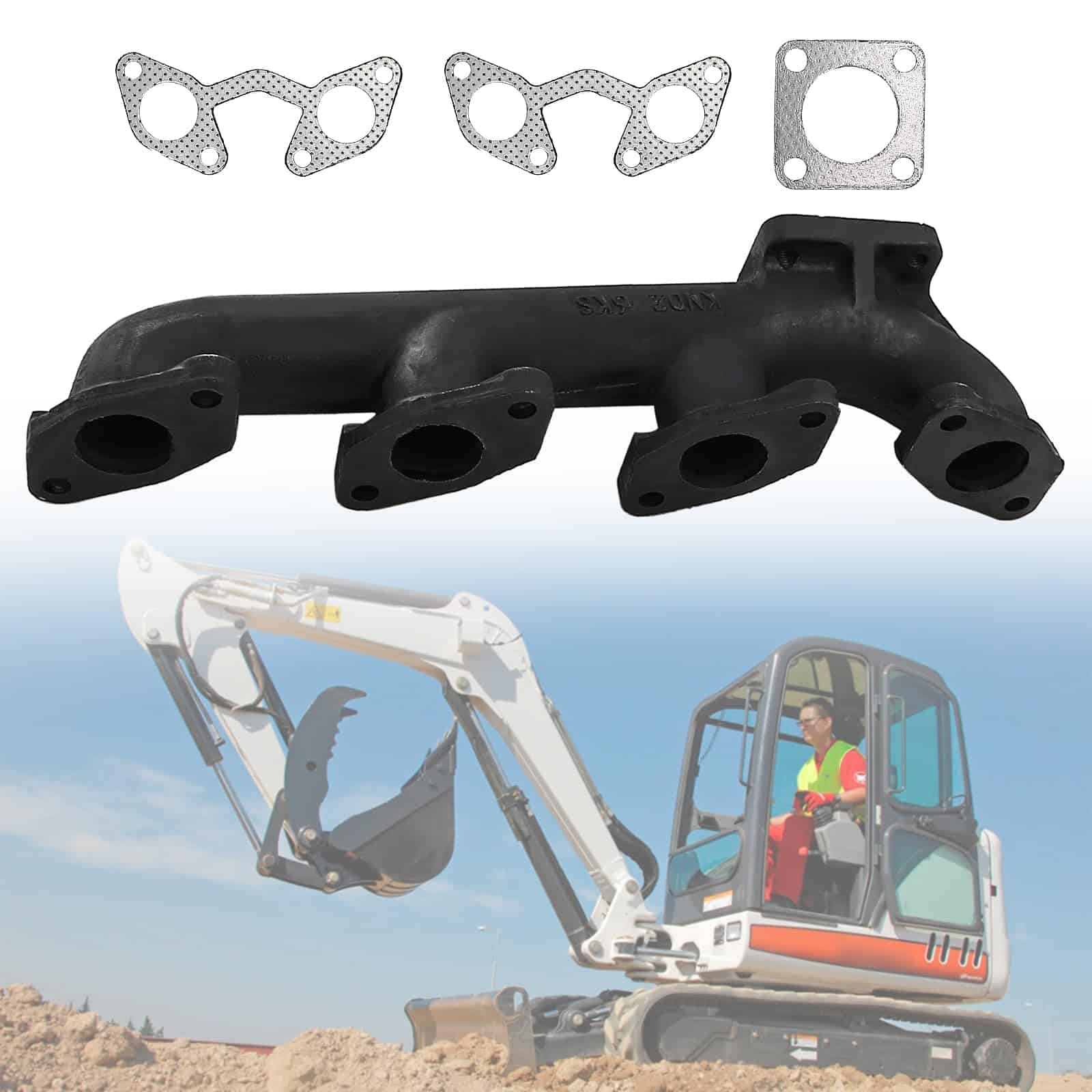 Kit de Colector de Escape de Repuesto Compatible con Bobcat
