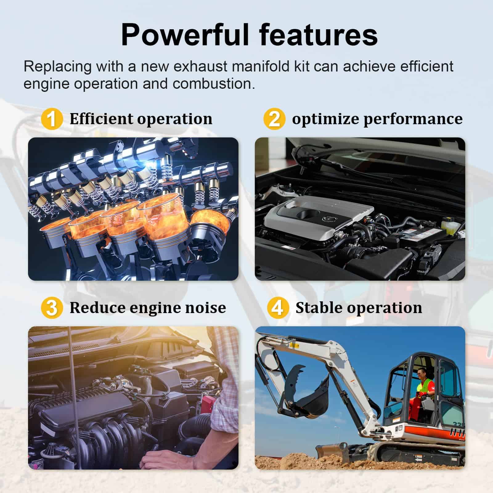 Kit de Colector de Escape de Repuesto Compatible con Bobcat - Imagen 4