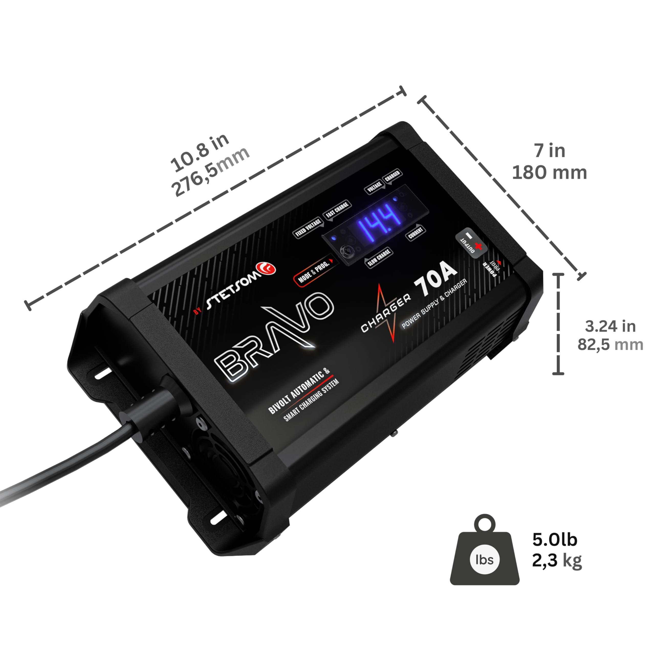 Cargador de Batería Stetsom Bravo Charger 70A PRO Bivolt, - Imagen 5