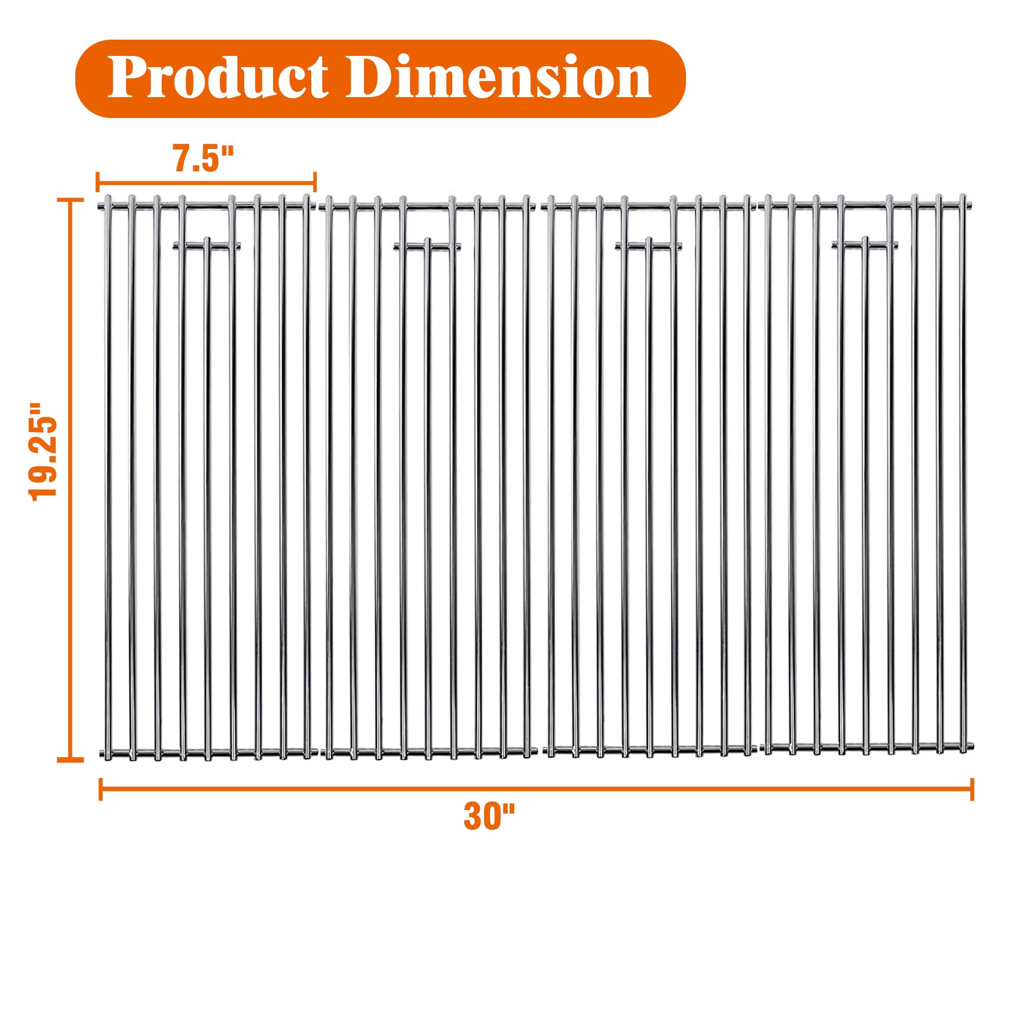 SUZLON 4 Pack Bull BBQ Grill Grate Piezas de Repuesto para - Imagen 3