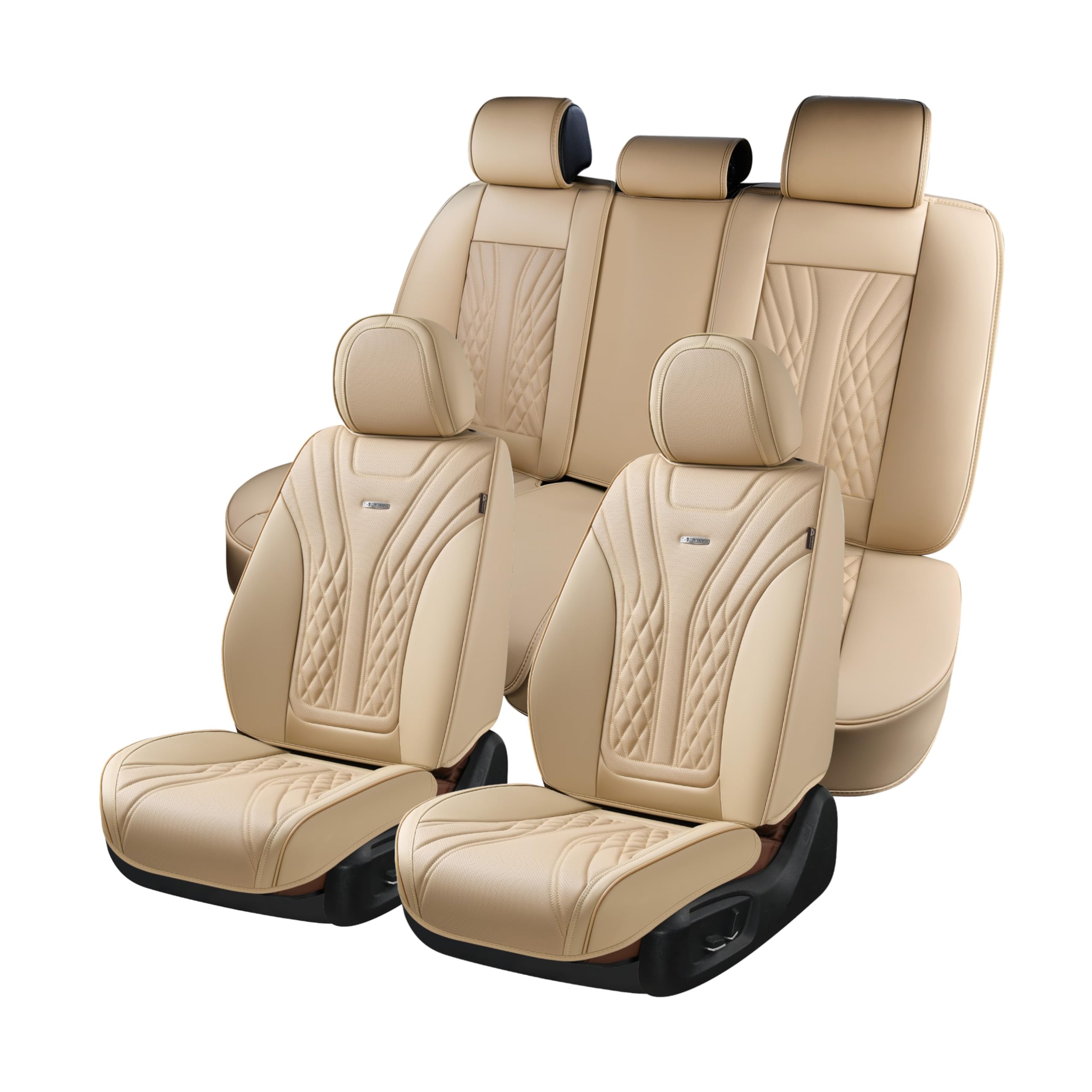 Cubre Asientos para Autos Juego Completo, 5 -Beige