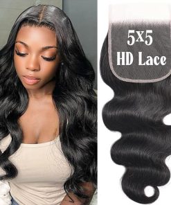 Cierre de Encaje Transparente 5x5 Onda Corporal Cierre de