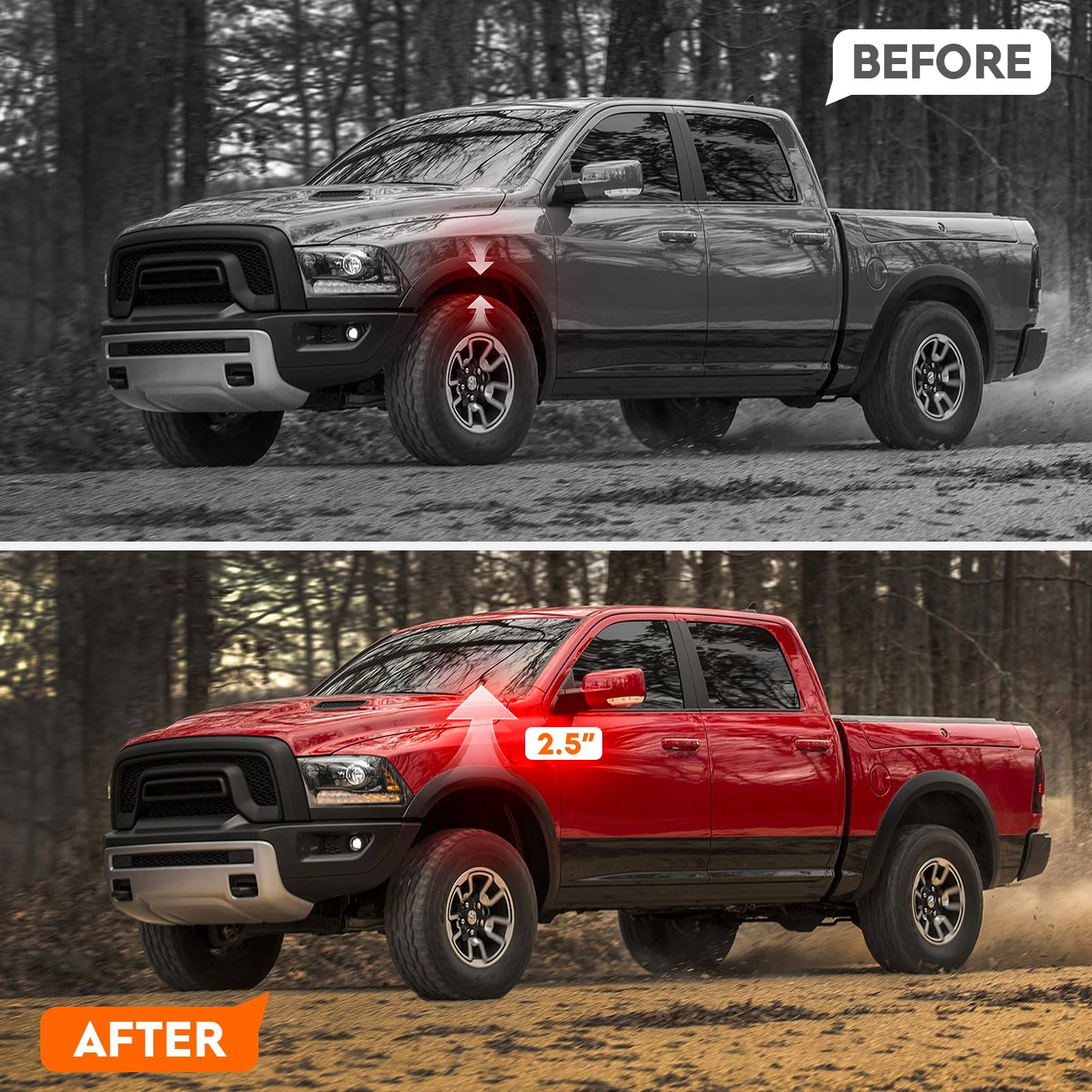 AEagle 2.5” Kits de Elevación delantera para 2006-2023 Ram - Imagen 6