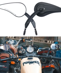 Espejos de Motocicleta Negros de Forma de Gotas de Lluvia