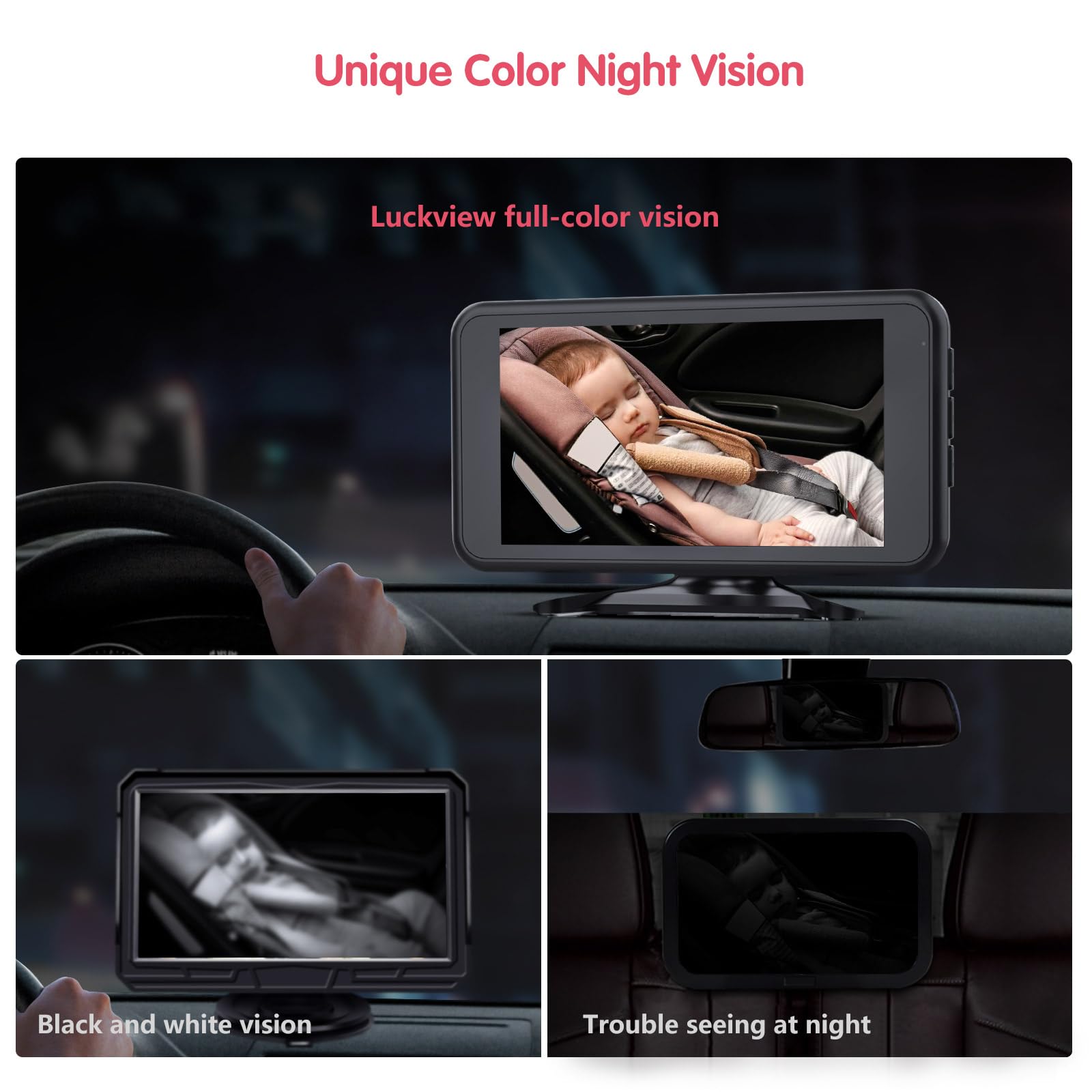 Cámara para Bebés Luckview para Coche, 1080P con Zoom de - Imagen 7