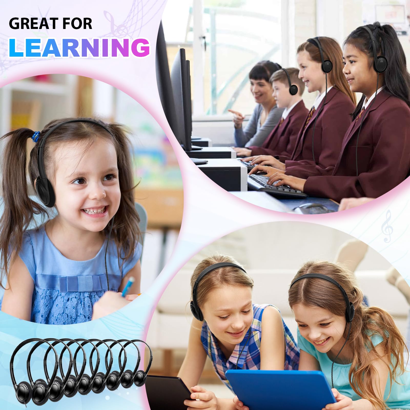 Audífonos y auriculares Wensdo de 10 piezas para salón de - Imagen 8