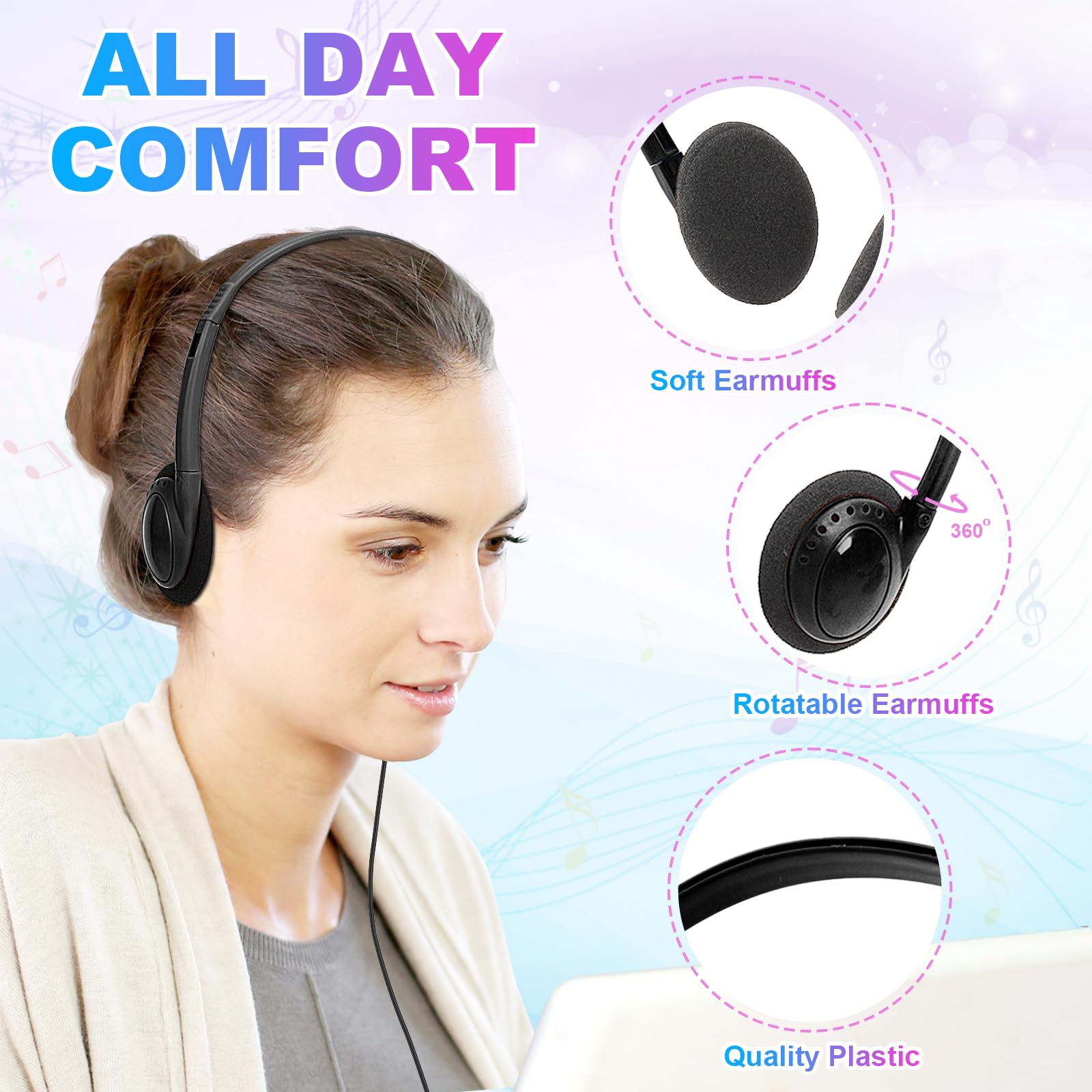 Audífonos y auriculares Wensdo de 10 piezas para salón de - Imagen 4