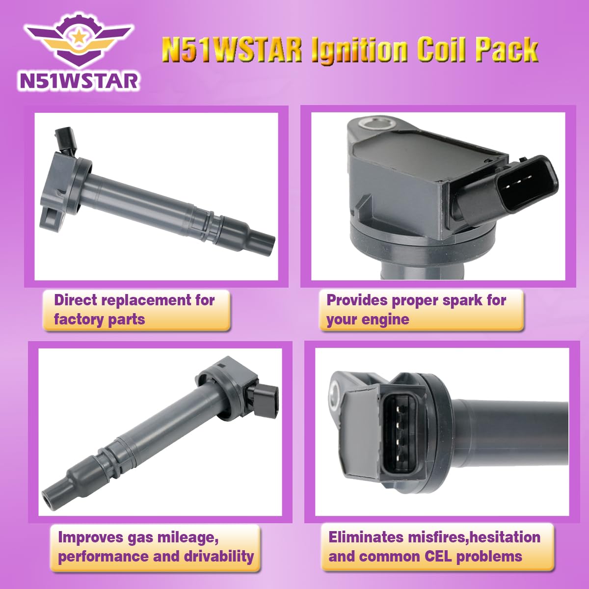 Conjunto de 4 bobinas de encendido N51WSTAR -919-02256 - Imagen 3