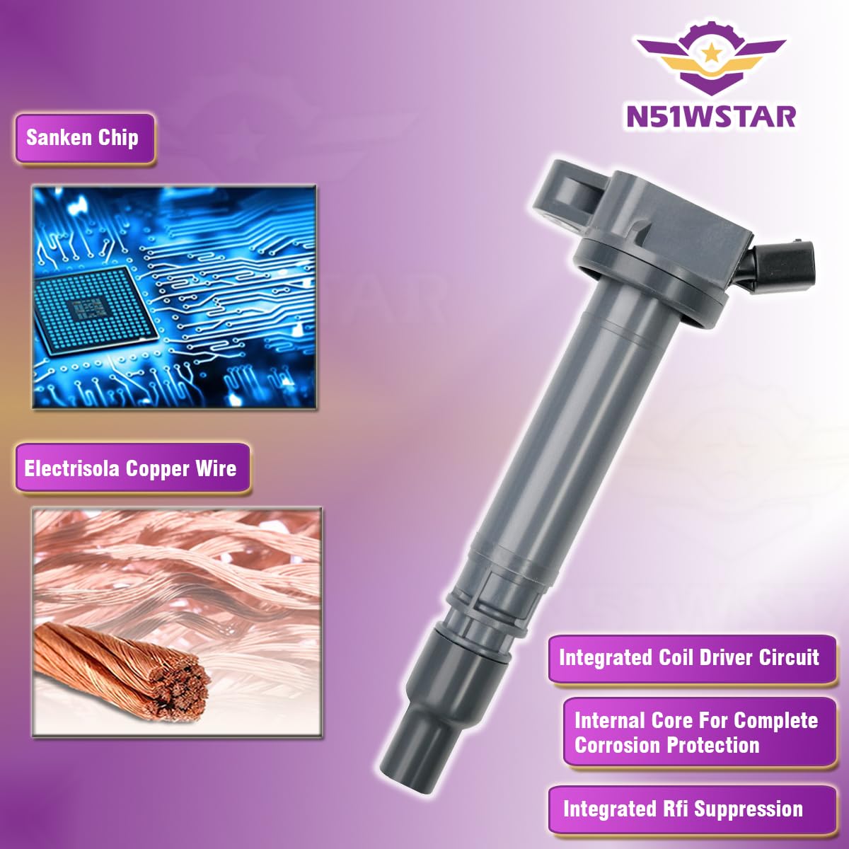 Conjunto de 4 bobinas de encendido N51WSTAR -919-02256 - Imagen 4