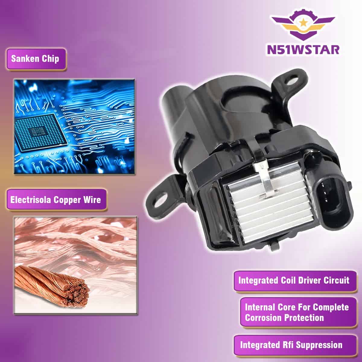 Conjunto de 8 Bobinas de Encendido Redondas Compatible con - Imagen 4