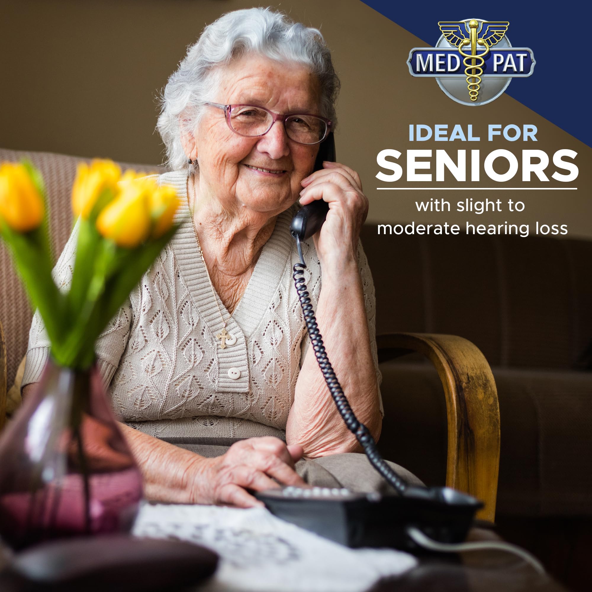 Teléfono de escritorio analógico de línea única D800B con - Imagen 5