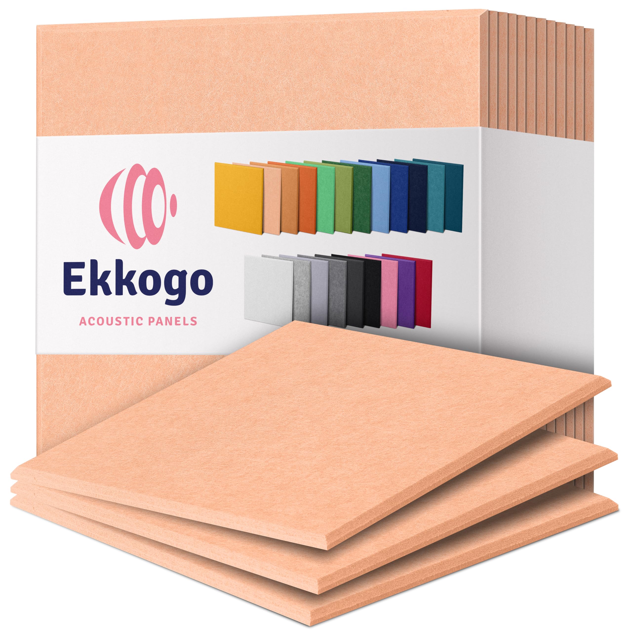 Paneles Acústicos Ekkogo de 12 Piezas Paneles Absorbentes