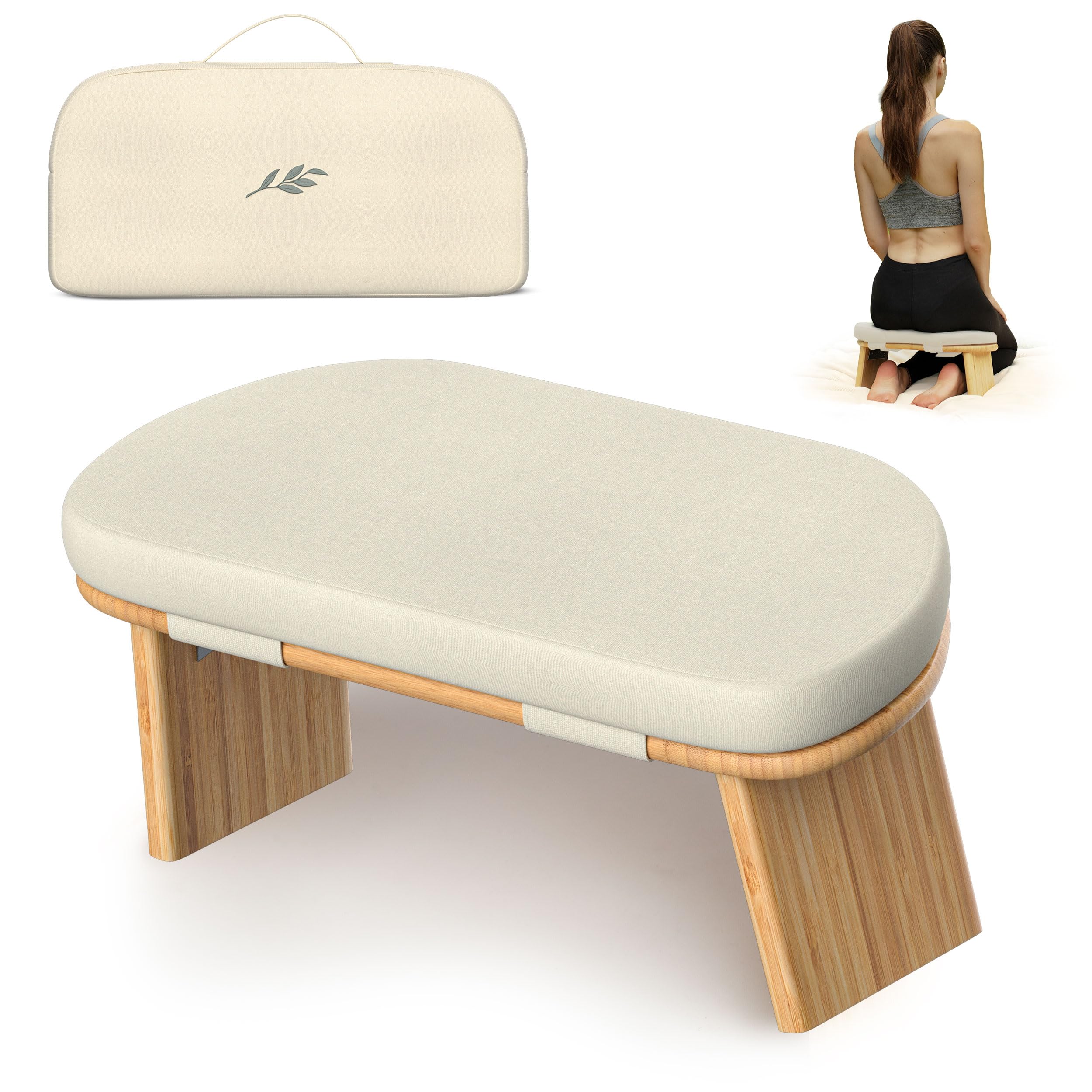 Silla de Meditación con Cojín Extra -Beige