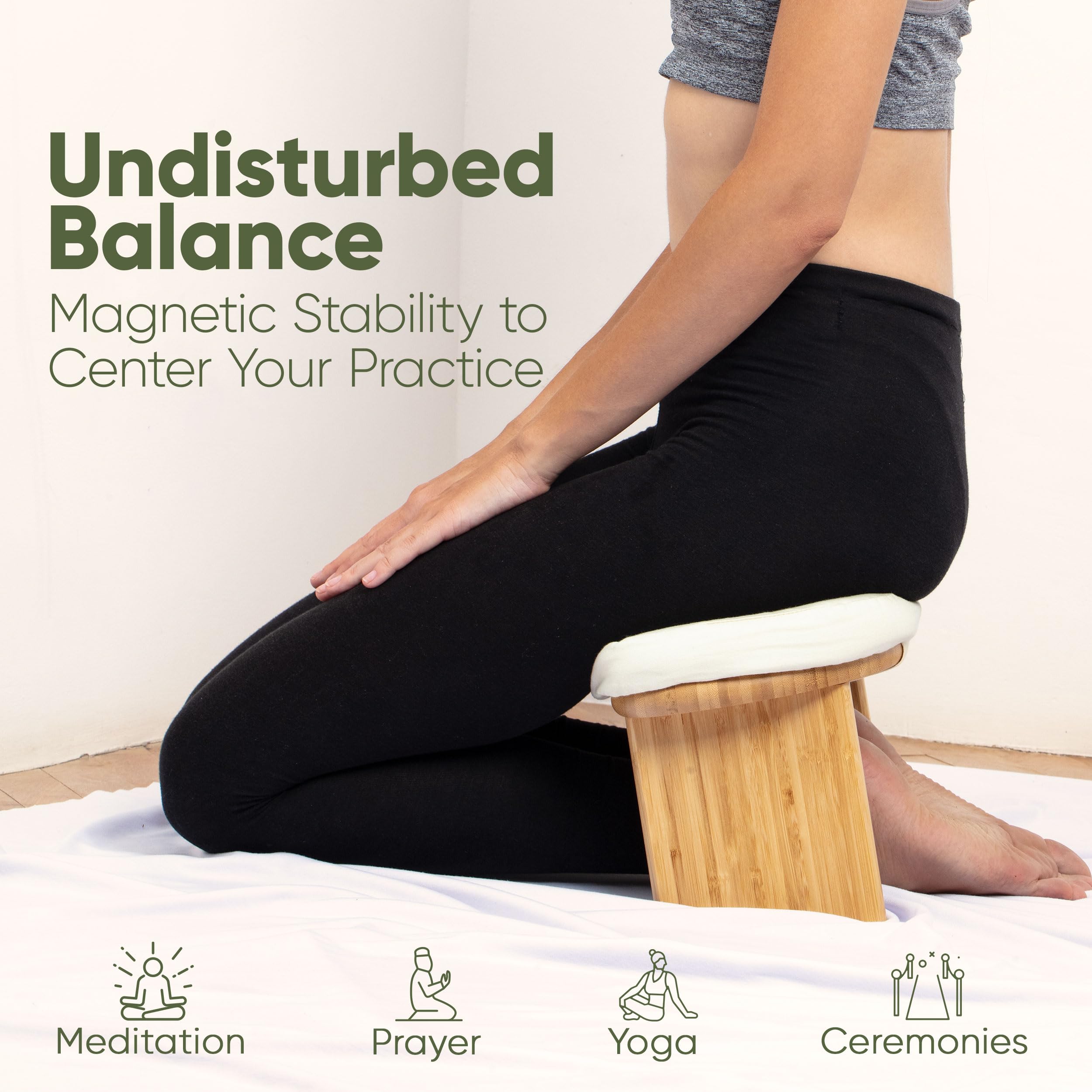 Silla de Meditación con Cojín Extra -Beige - Imagen 3