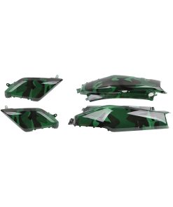 Kit carenado de motocicleta en color verde camuflaje para