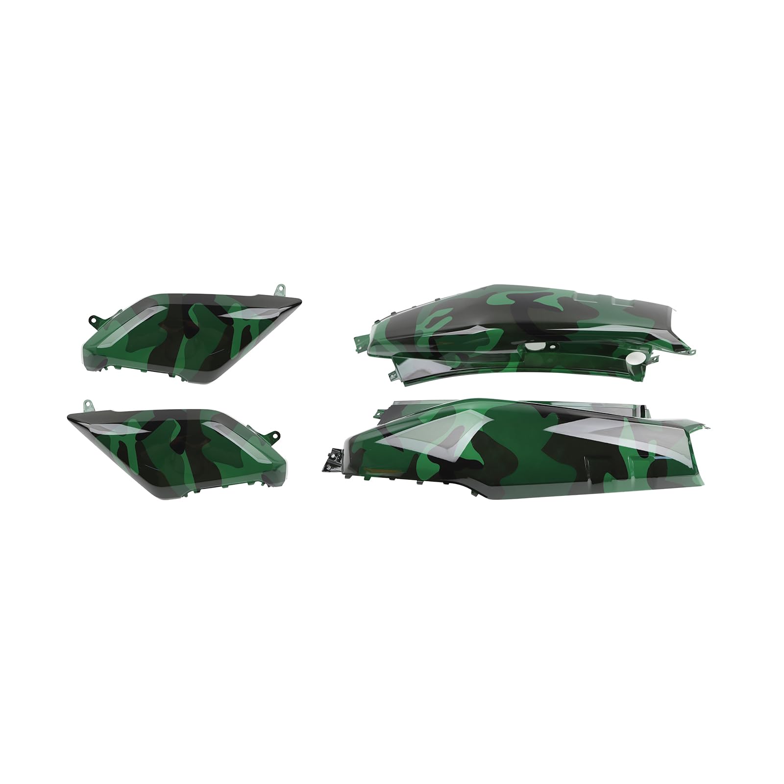 Kit carenado de motocicleta en color verde camuflaje para