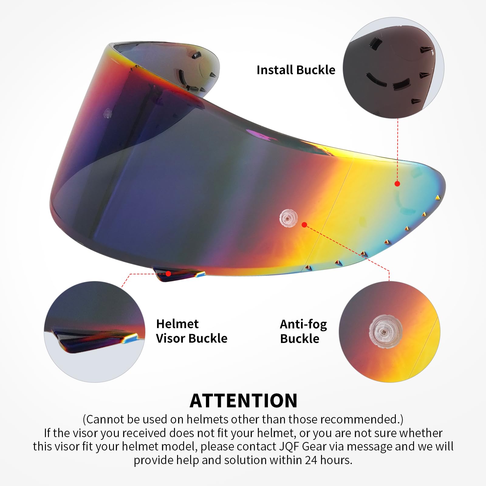 Visera de casco de motocicleta JQF Gear para X-Fourteen - Imagen 4