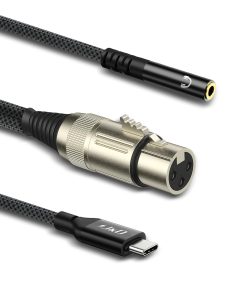 Cable de micrófono J&D USB C a XLR hembra con conector para