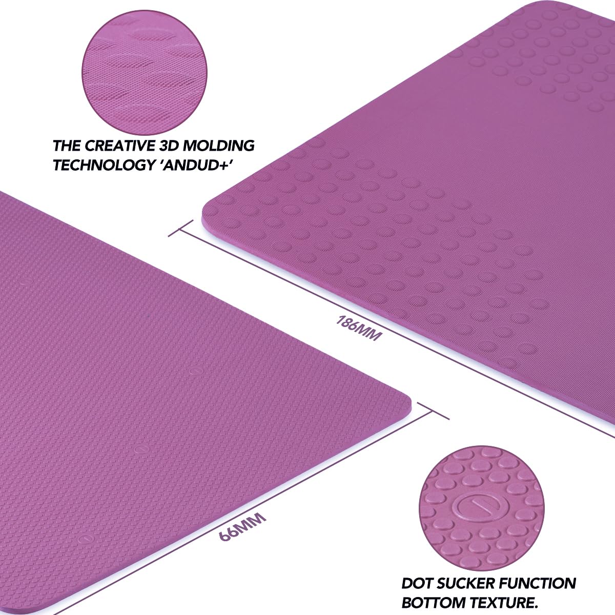 Tapete de Yoga Extra Grueso JELS, 10mm, -Morado (capa única) - Imagen 5
