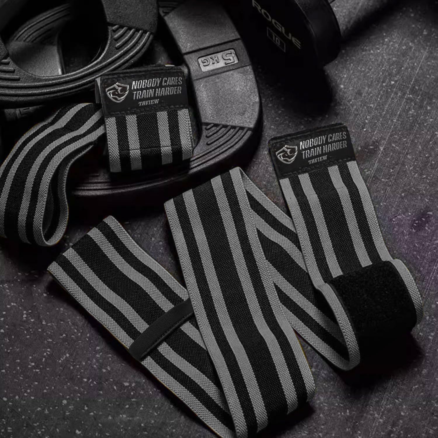 Vendas de Codo para Levantamiento de Pesas -Gris y Negro - Imagen 7