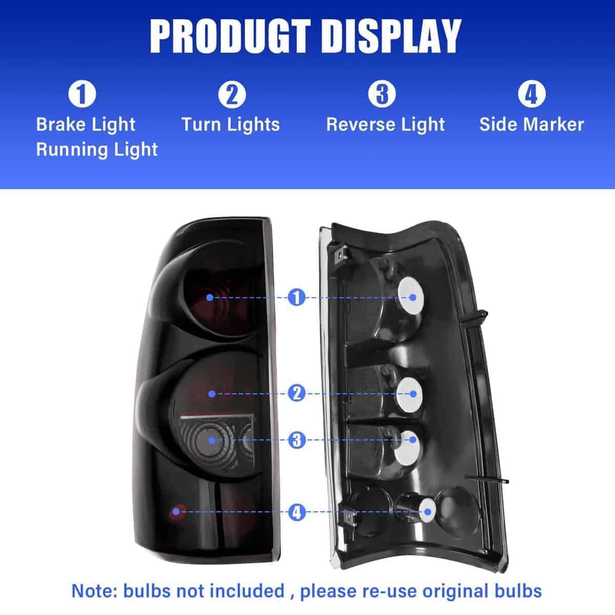 GCGD Luces Traseras Compatible con 1999 - 2006 Chevy - Imagen 4