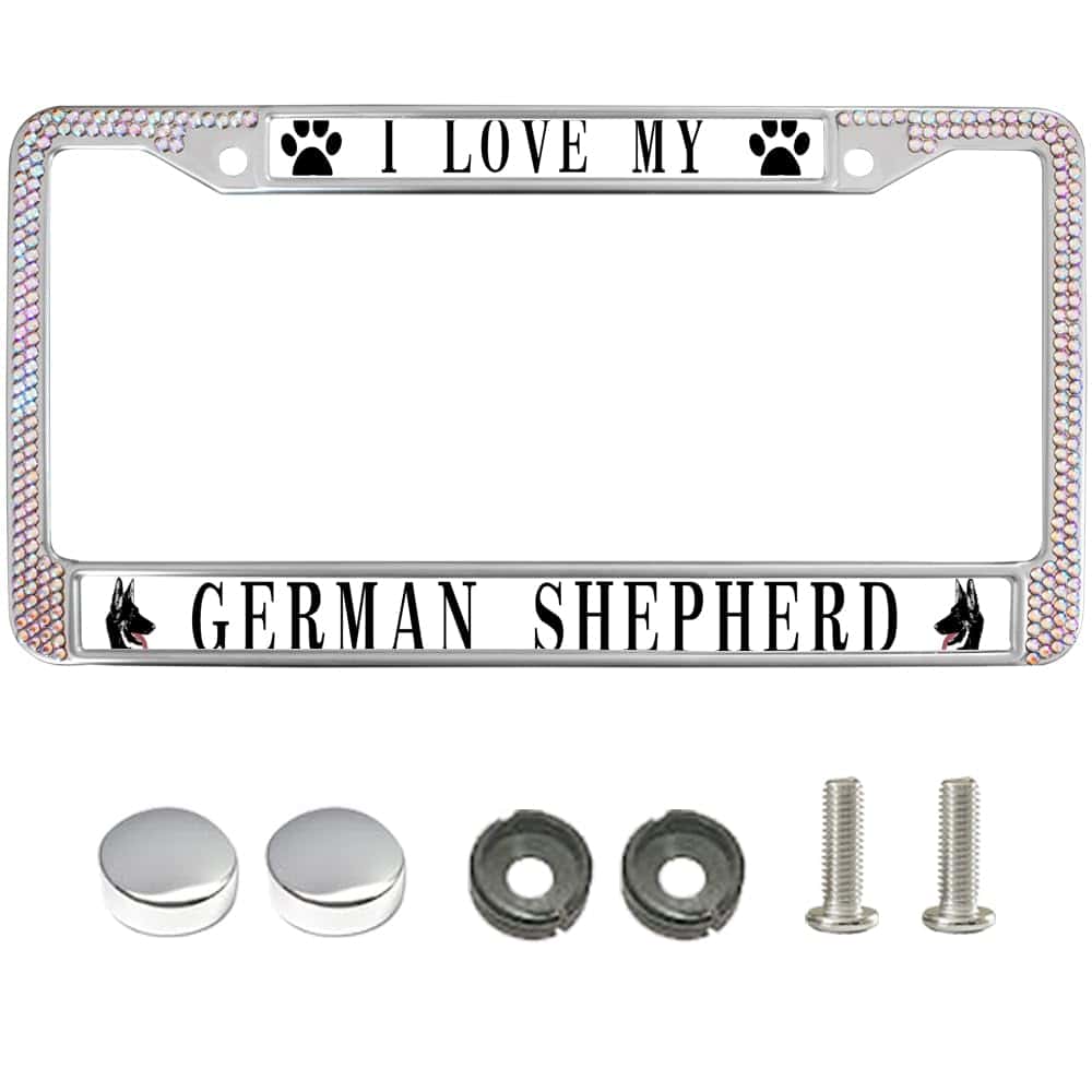 Portaplacas con Brillo 'I Love My German Shepherd', Marco