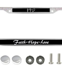 Marco de Placa de Licencia Zuanpaipai Faith Love Hope Bling