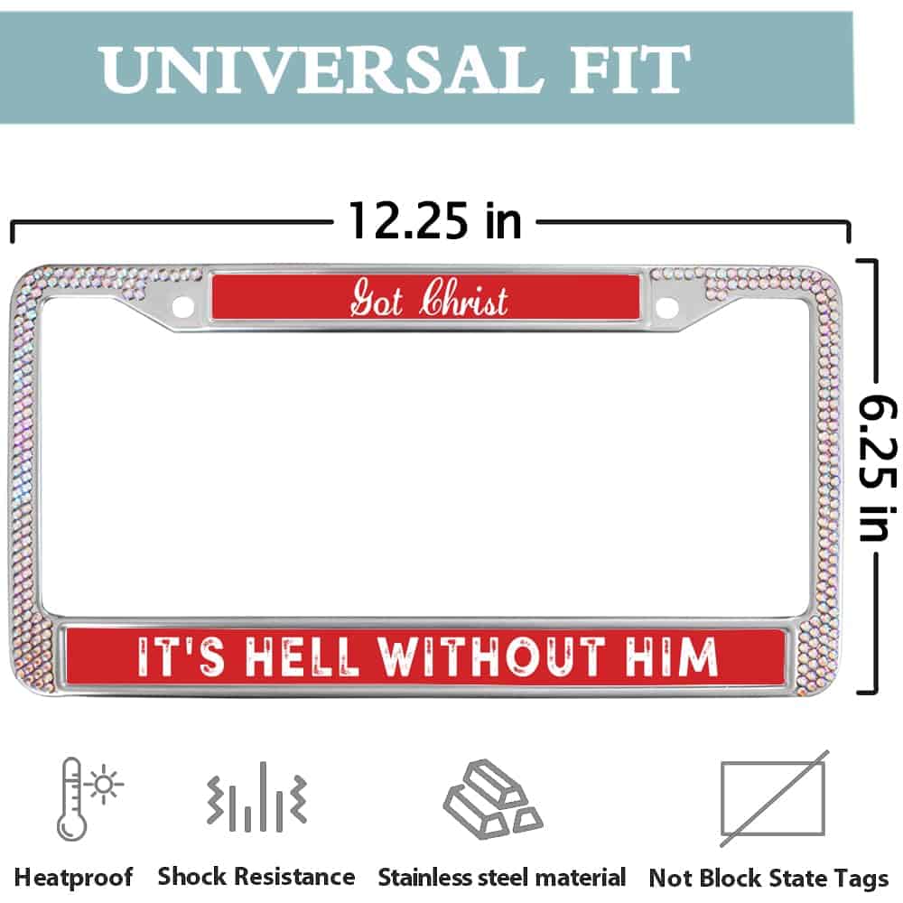 Marco de Placa de Licencia 'It's Hell Without Christ', - Imagen 4