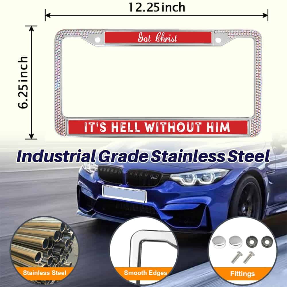 Marco de Placa de Licencia 'It's Hell Without Christ', - Imagen 3