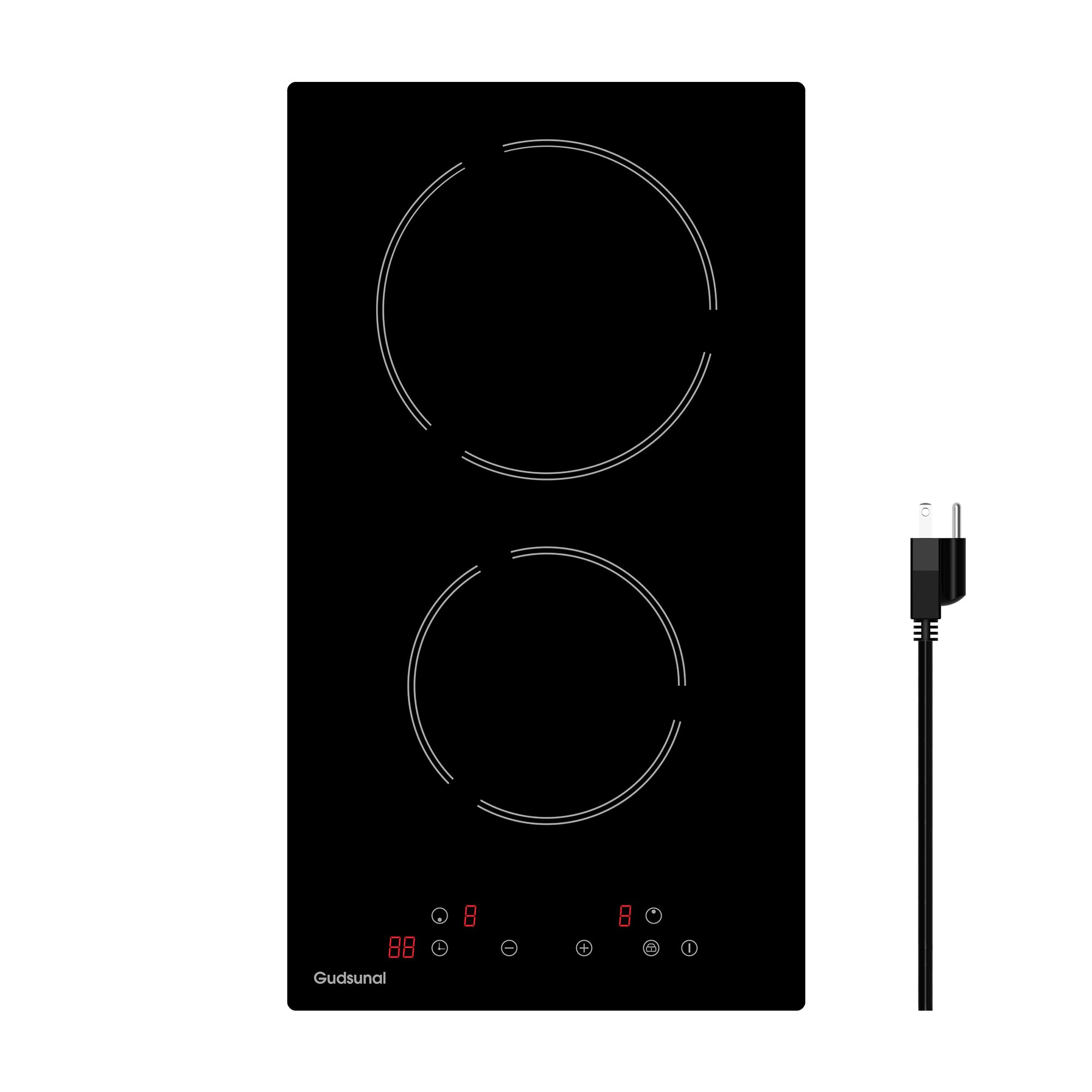 Gudsunal 2 Burner Electric Cooktop, 2000 Watt, 110V con