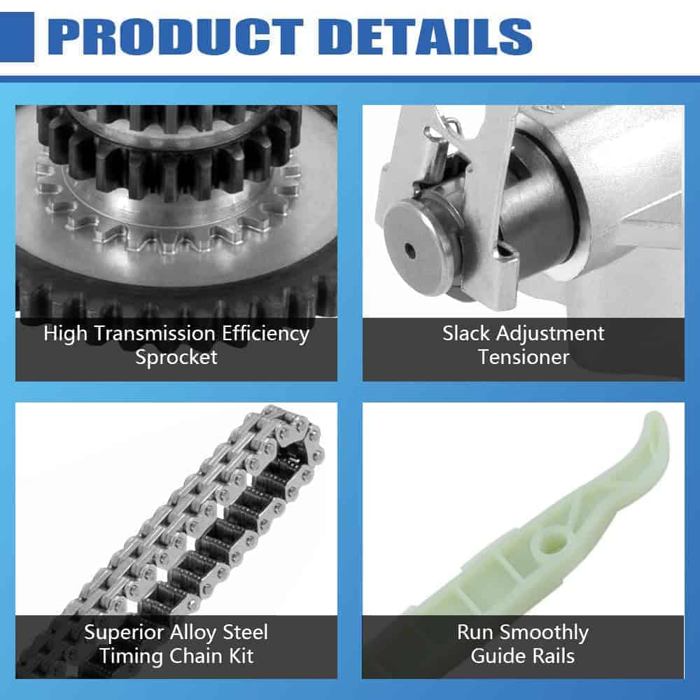 Kit de Cadena de Tiempo del Motor con Tapa de Distribución, - Imagen 4