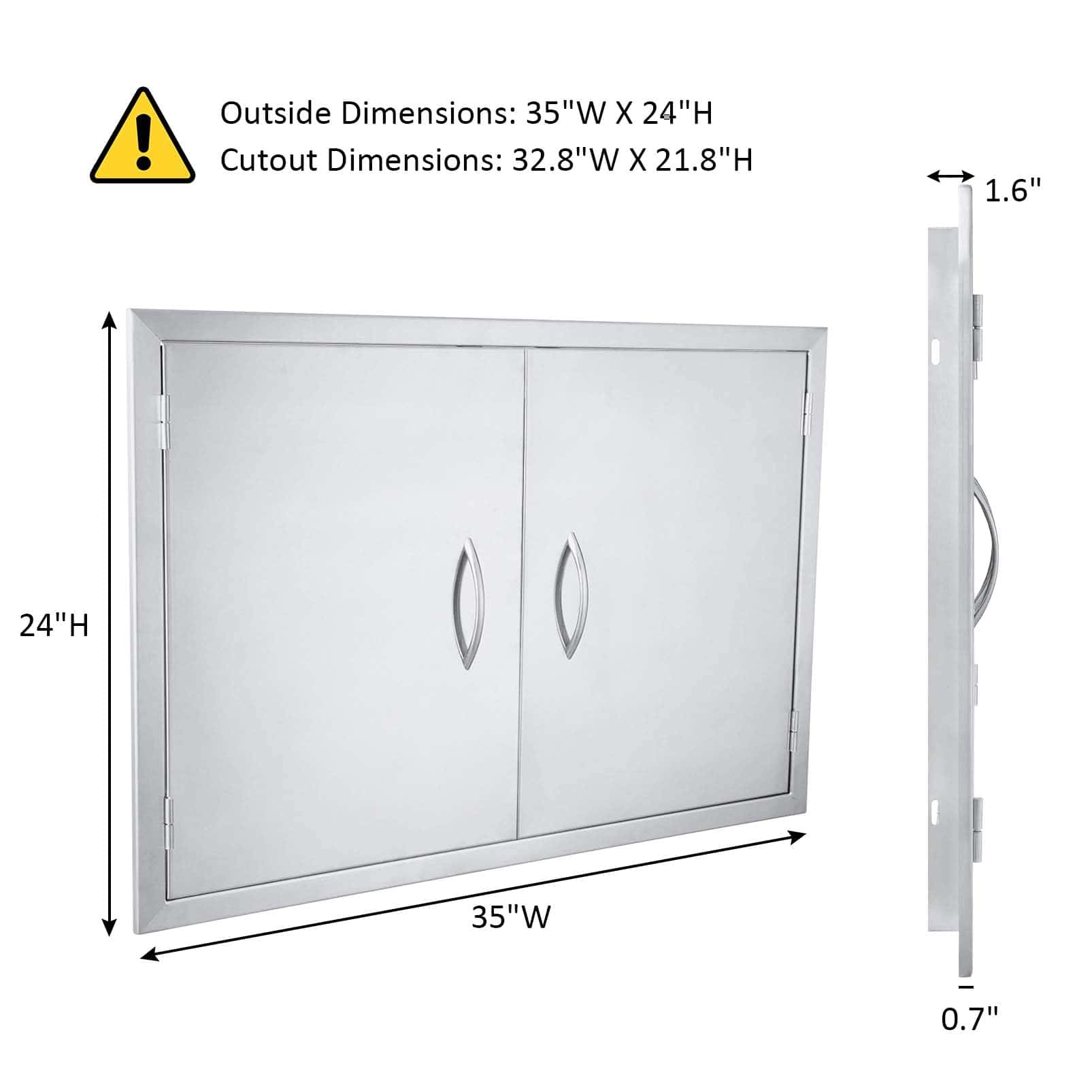 Puertas de Cocina al Aire Libre JIE JIN 35" W X 24" H - Imagen 3