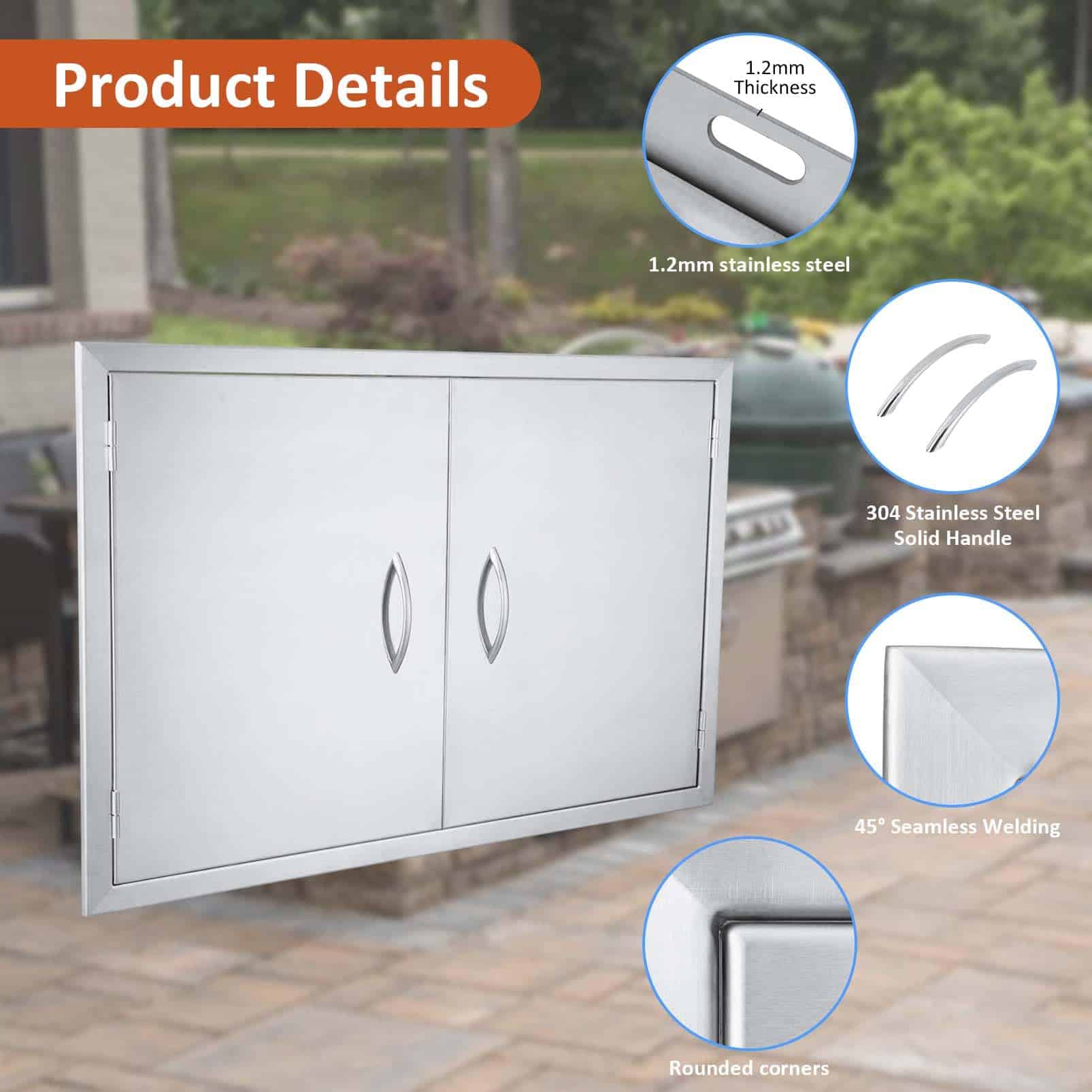 Puertas de Cocina al Aire Libre JIE JIN 35" W X 24" H - Imagen 4