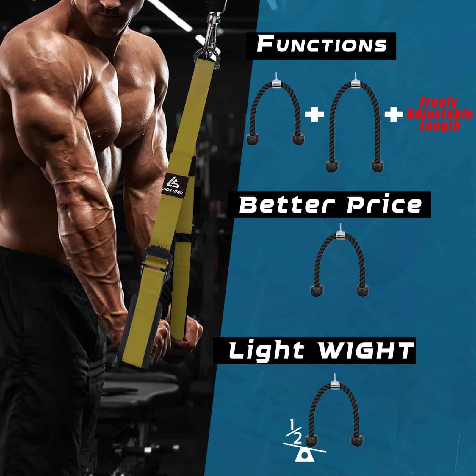 Cuerda de Tríceps Ajustable LARA STAR (Longitud Ajustable - Imagen 4