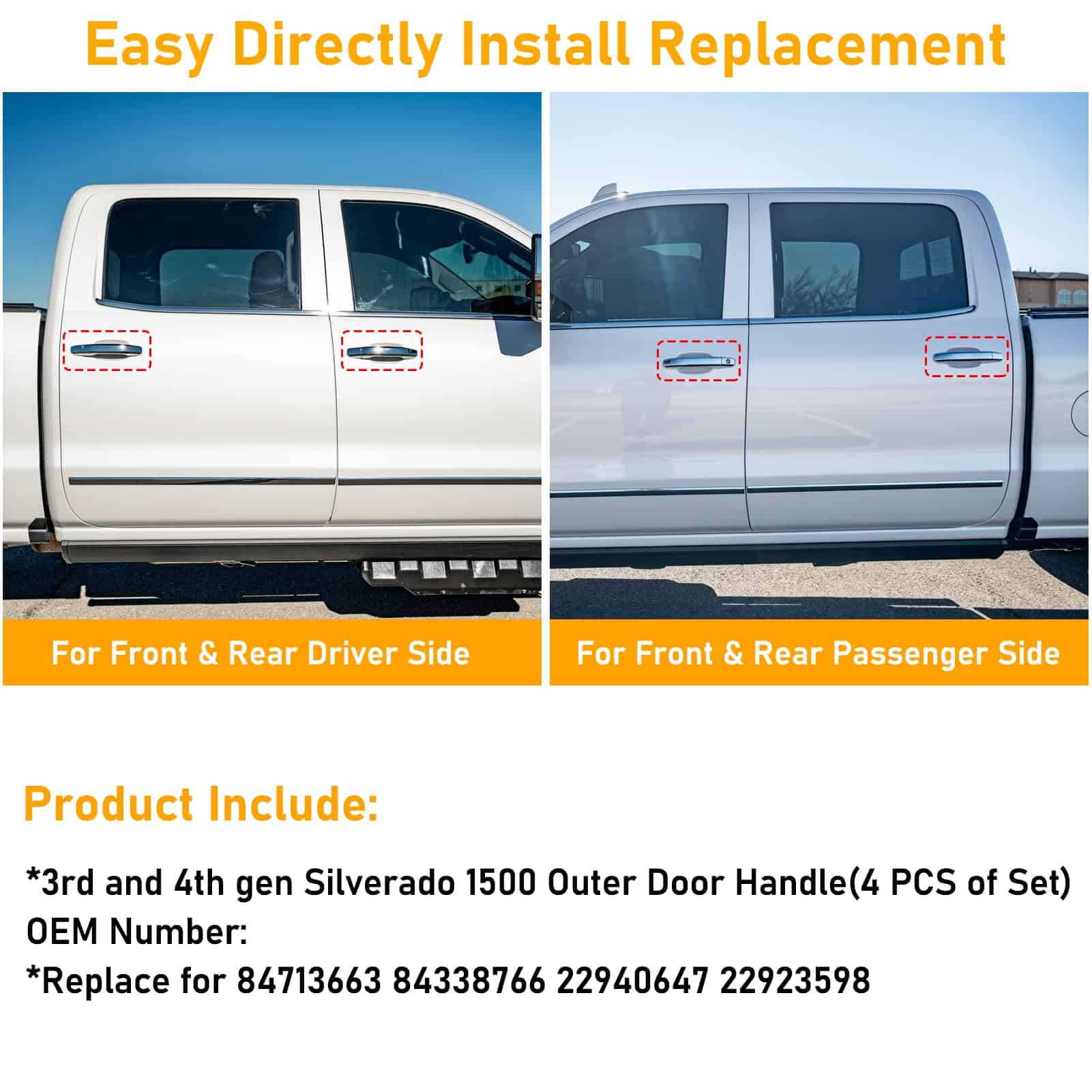 Manija de puerta exterior APESER compatible con Chevy - Imagen 4